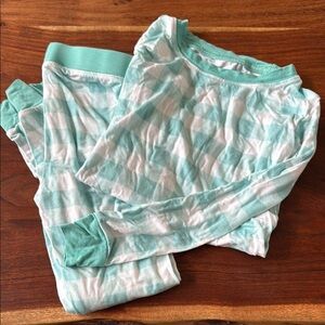 Little Sleepies Kids Aqua and White Checkered Pajamas